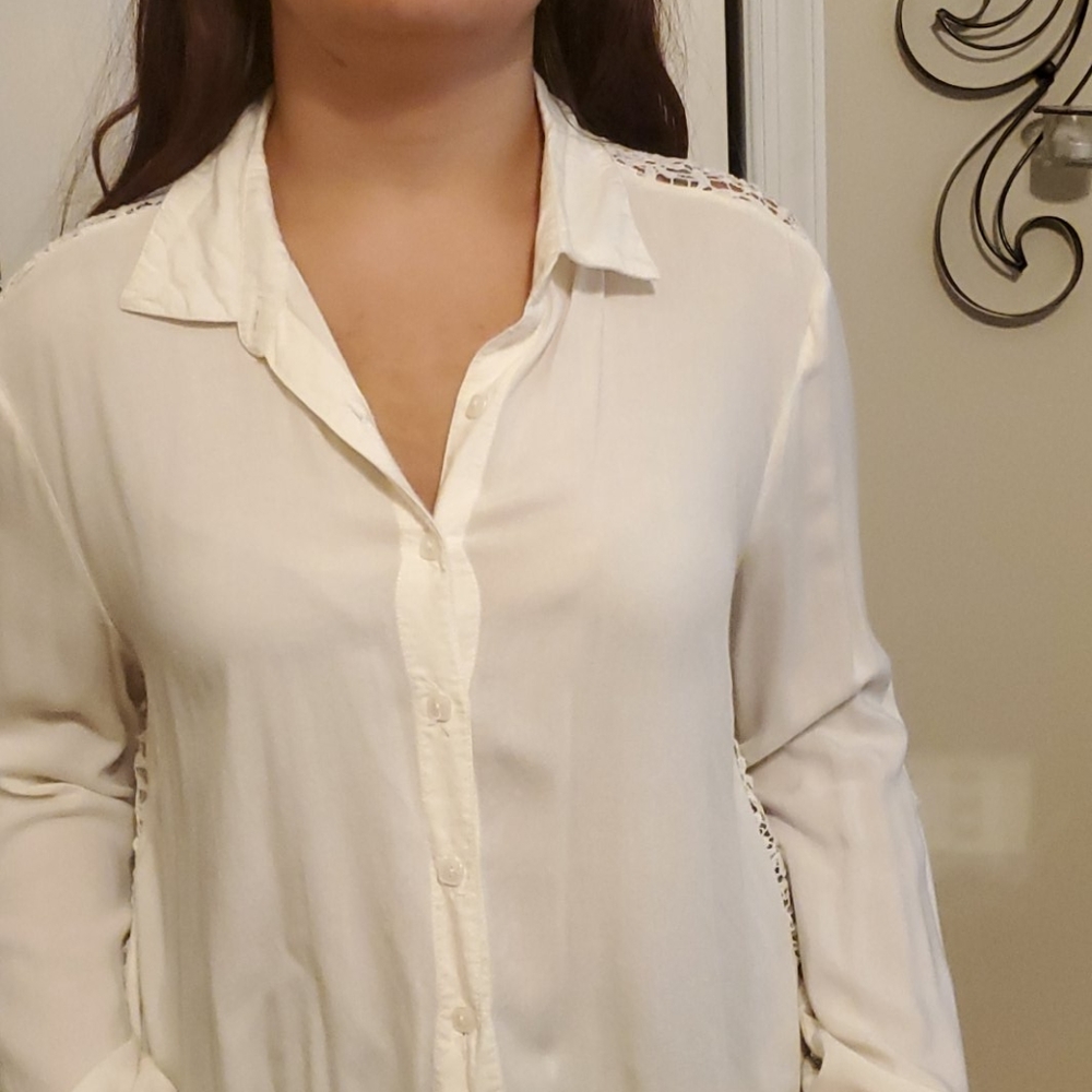 Open back white blouse